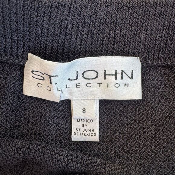 St. John Collection Black knit Wool Blend Skirt Size 8 Made in Mexico - Picture 3 of 4